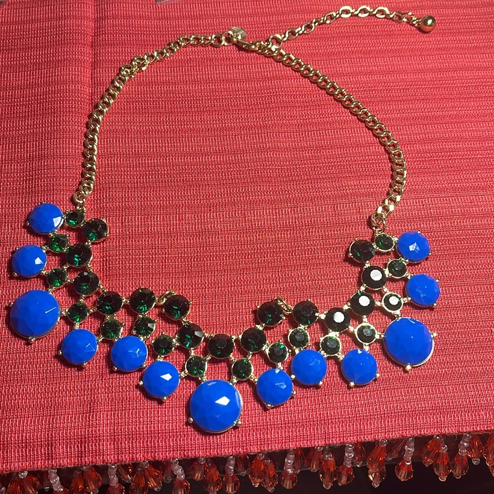 Talbots blue green gold necklace